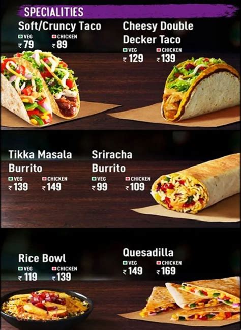 Taco Bell Menu in Shreveport, LA .